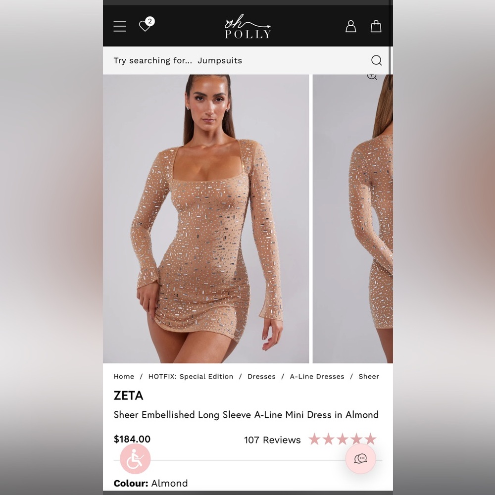 Oh Polly Zeta sheer embellished dress